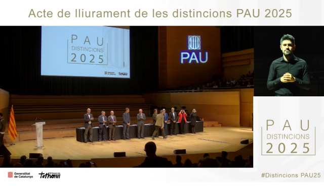 Acte de lliurament de les distincions de les Proves d'Accés a la Universitat 2025